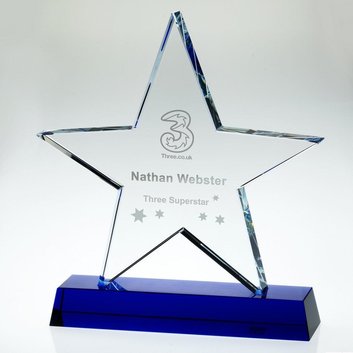 Star Blue Glass Award 19mm Thick JB1400