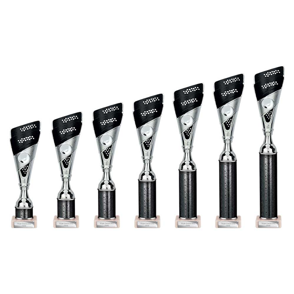 Twilight Black/Dark Blue & Silver Predator Award with Black Tubing on Marble Base TR25585