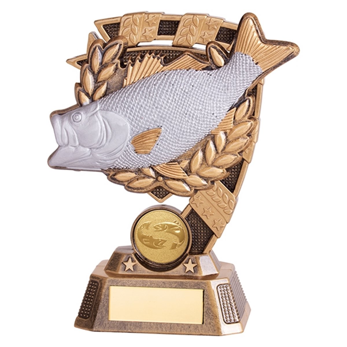 Gold and Silver Resin Fishing Trophy RF19065