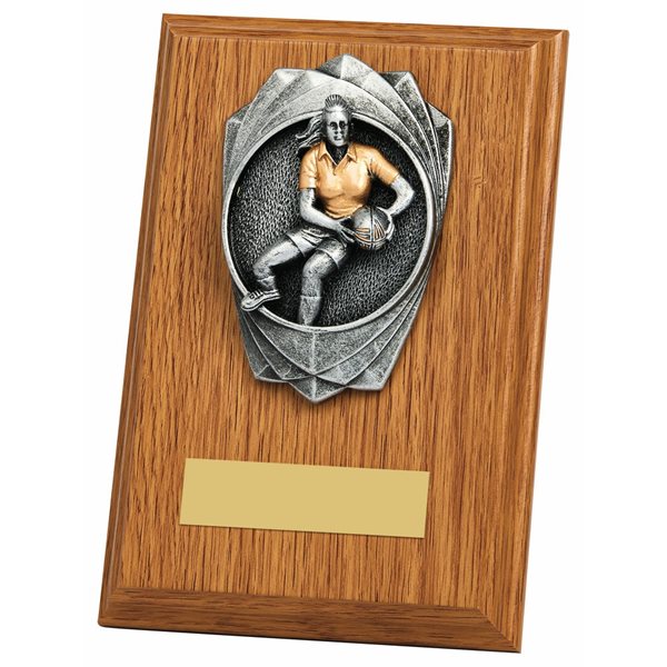 Rugby Female Wooden Plaque Award 1657