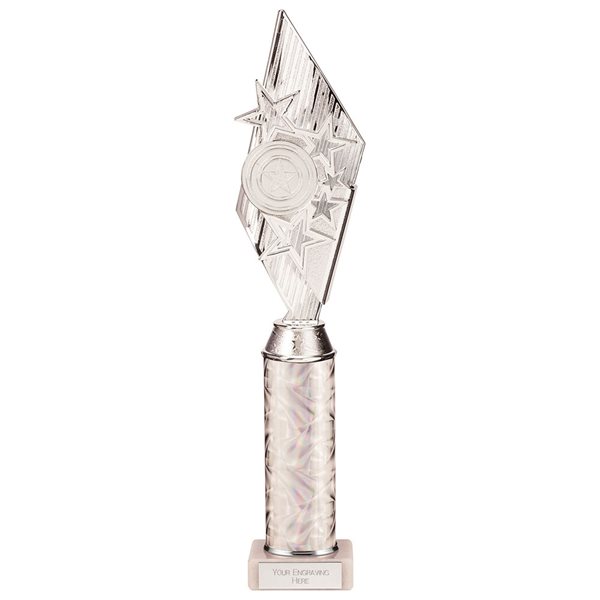 Pizzazz Silver Column Star Trophy TA20523