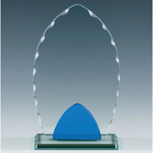 DISCONTINUED STOCK - Noble Blue Jade Glass Award 5mm Thick KM008
