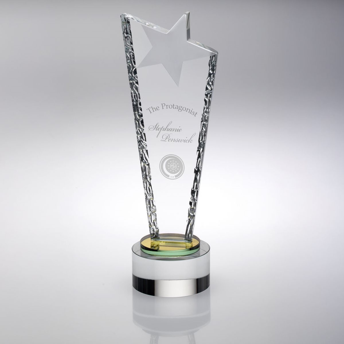 Star Column Glass Award - 15mm Thick (JB5050)