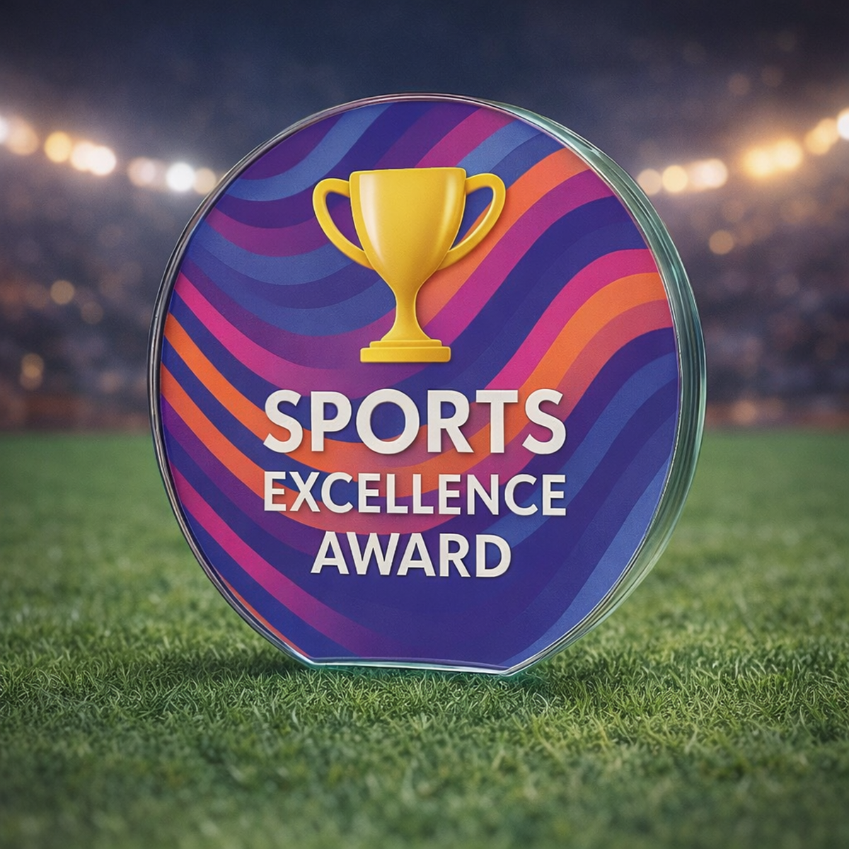 Clear Glass Round Award - 15mm Thick W161