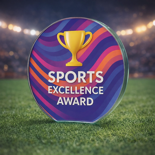 Clear Glass Round Award - 15mm Thick W161