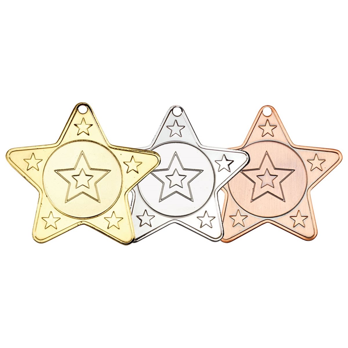 50mm Star Medal M10 in Gold,Silver and Bronze