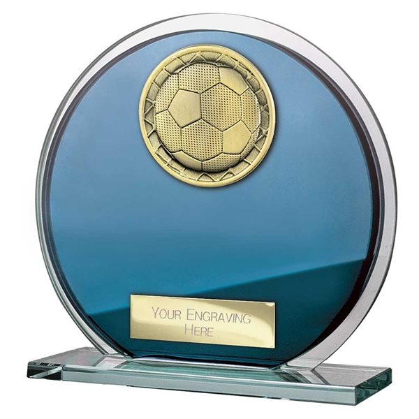 Football Blue Glass Superstar Award CR26568
