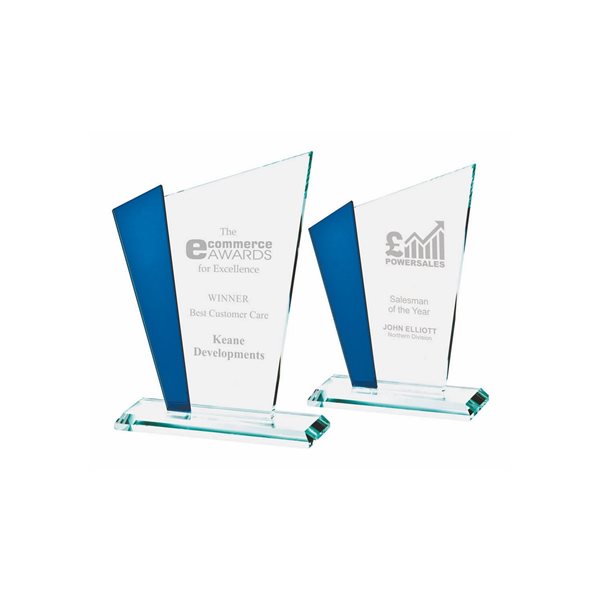 Clear/Blue Glass Stand (In Presentation Case)