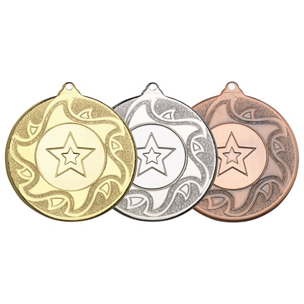 50mm Sunshine Medal M13G in Gold, Silver and Bronze