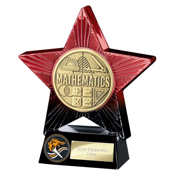 Maths Superstar Red & Black Trophy PX25172
