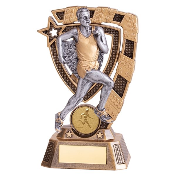 Gold and Silver Resin Male Running Trophy RF19078
