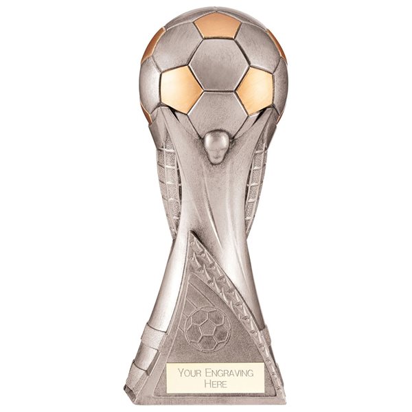World Football Trophy Antique Silver Resin Award PA22021