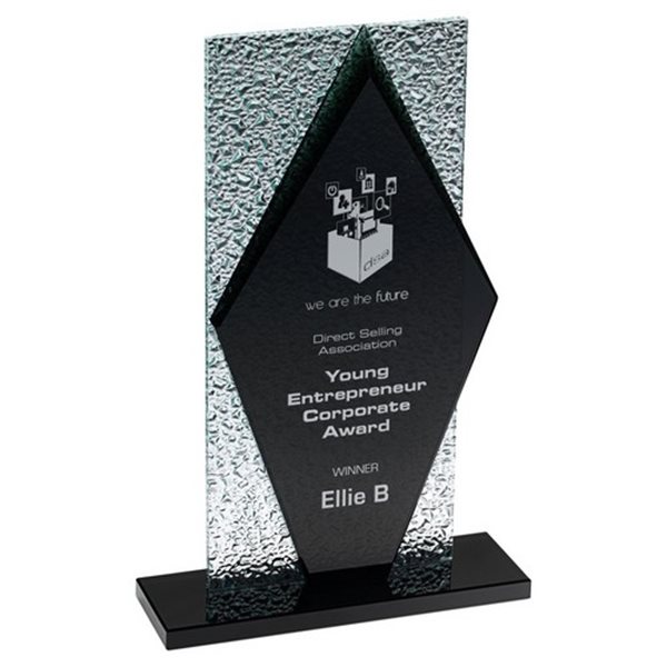 Black Glass Award 15mm thick on Glass Base XG01