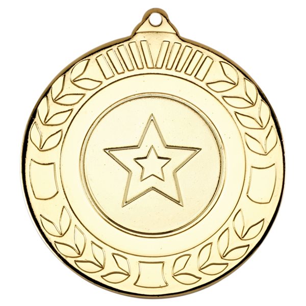 70mm Star Medal in Gold QBM37