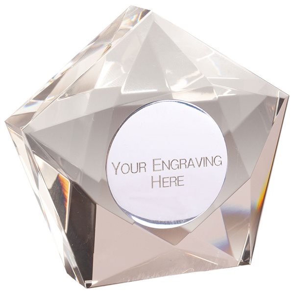 Dynamic Clear Crystal Glass Block Award CR22546