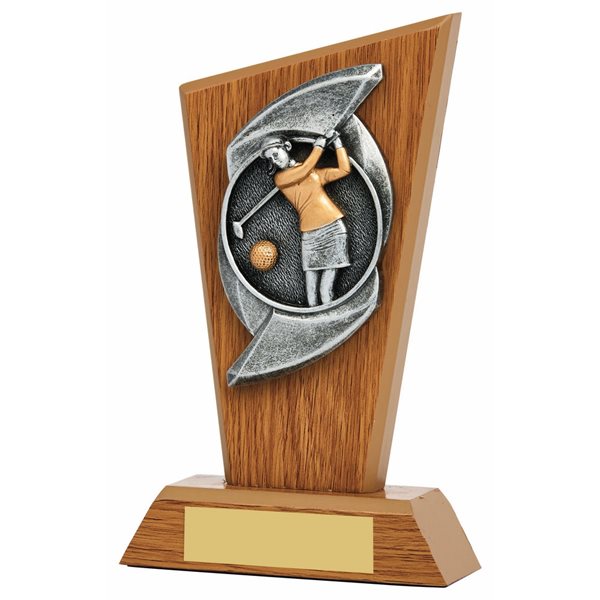 Golf Female Light Oak Blade Stand Award 1728