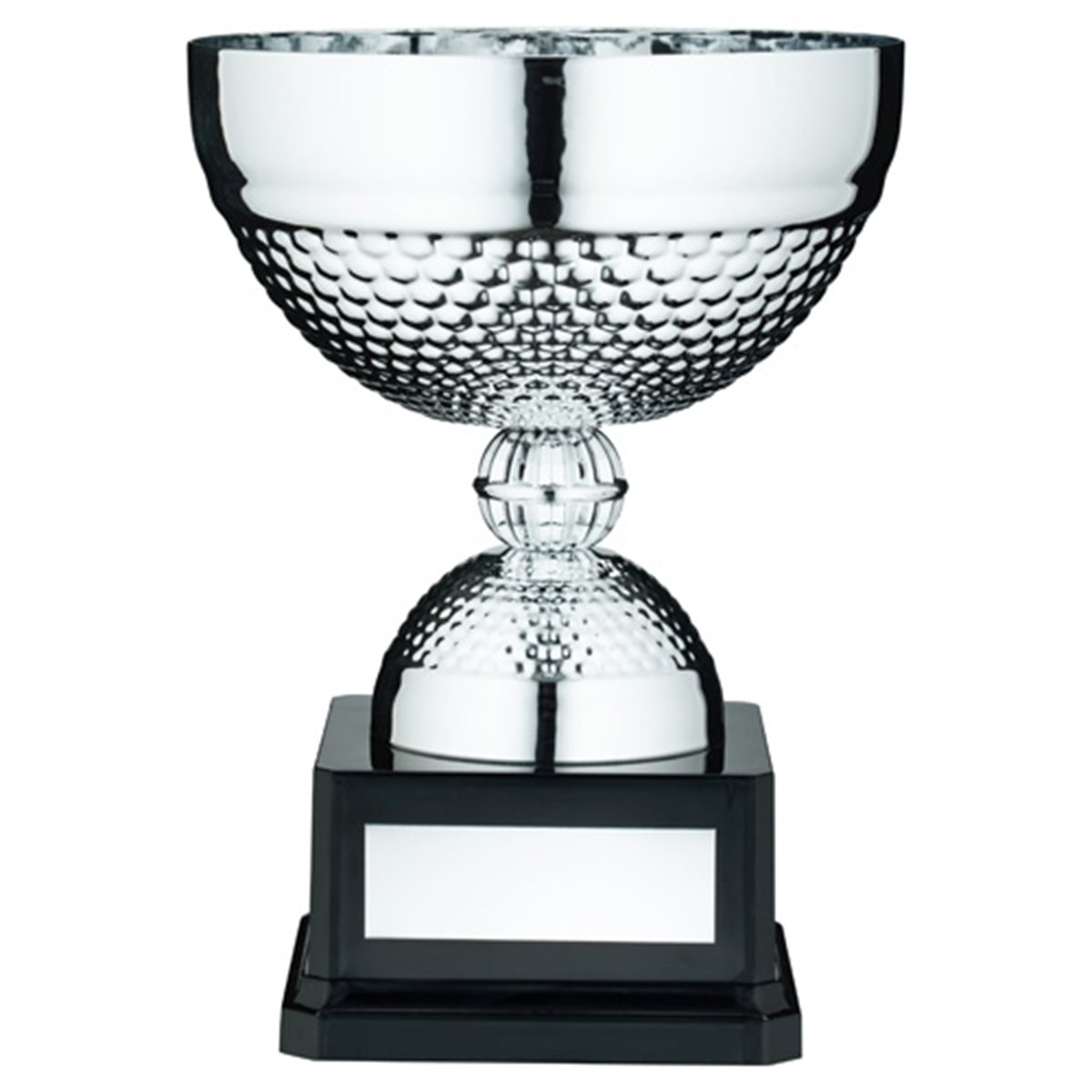 Silver Golf DiMple Bowl Trophy With Plate