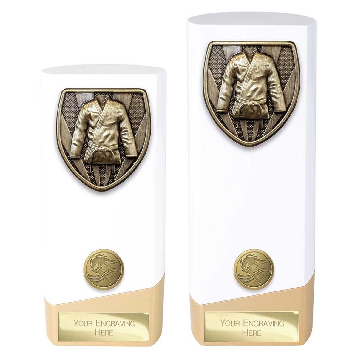 White and Gold Prime Heavyweight Martial Arts Award PW24201