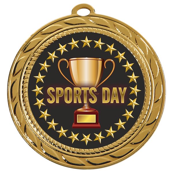 Sports Day Medal 70mm in Gold, Silver & Bronze MD235