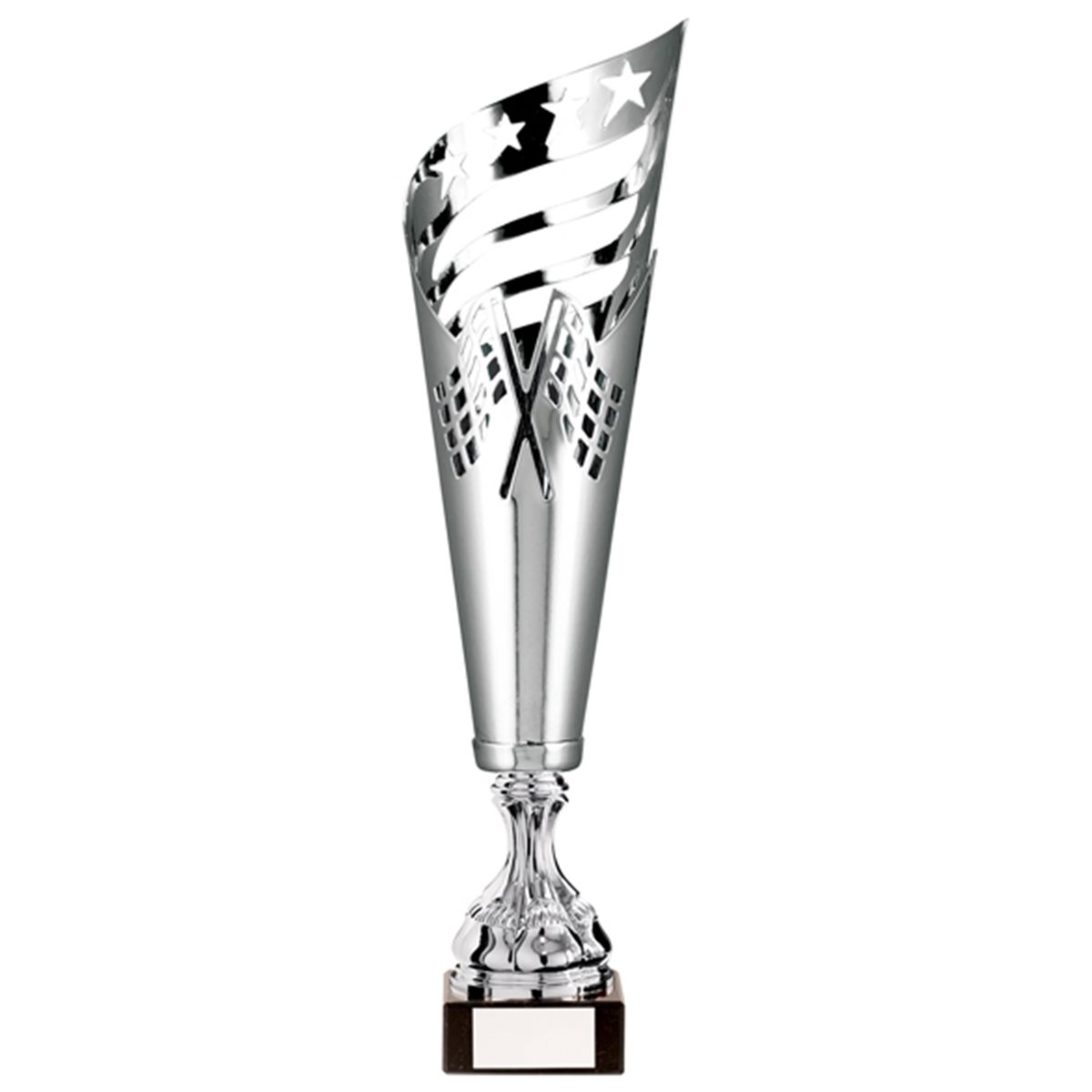 Silver and Black Plastic Motorsport Award on Marble Base TR20546