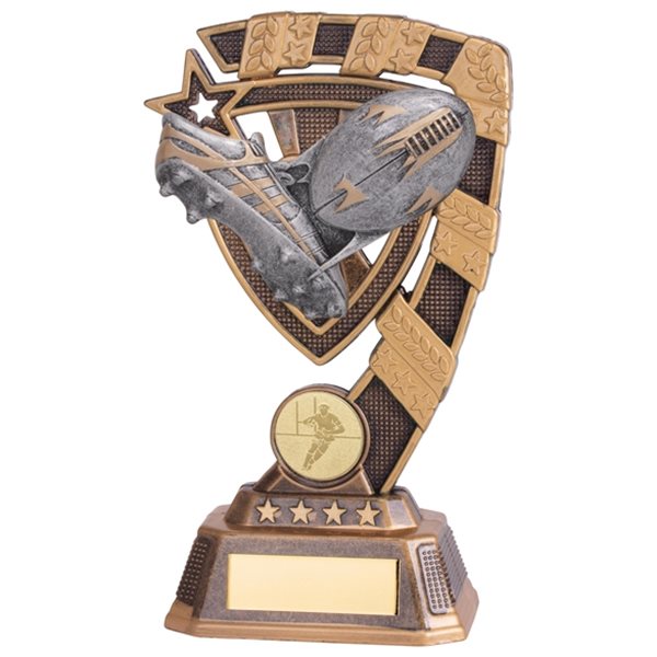 Gold and Silver Resin Rugby Trophy RF19077