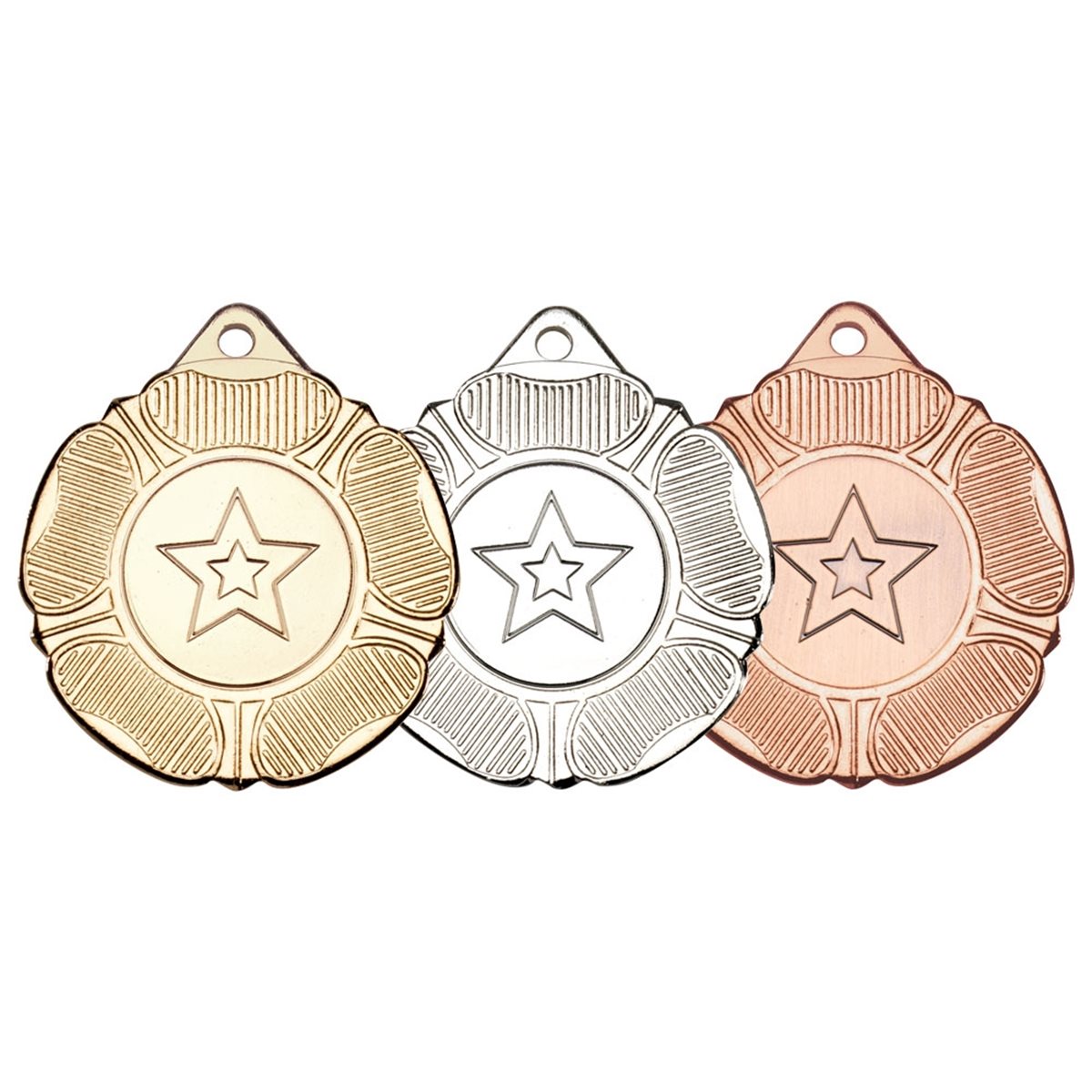 50mm Tudor Rose Medal M519 in Gold, Silver and Bronze