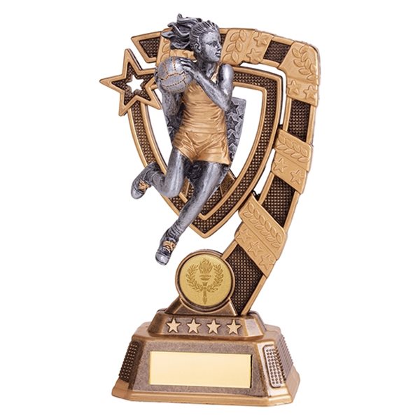 Gold and Silver Resin Netball Trophy RF19189