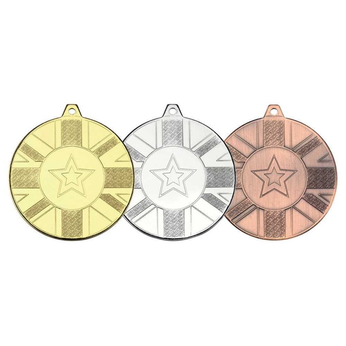 50mm Union Flag Medal M60 in Gold, Silver and Bronze