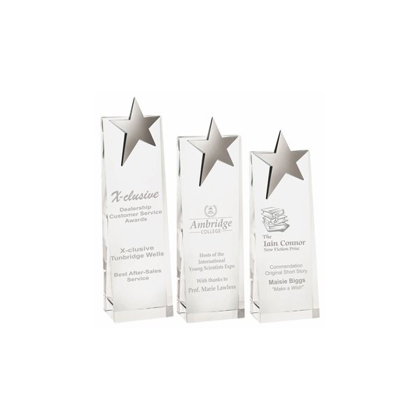 Crystal Award with Chrome Star in Presentation Case T.0402