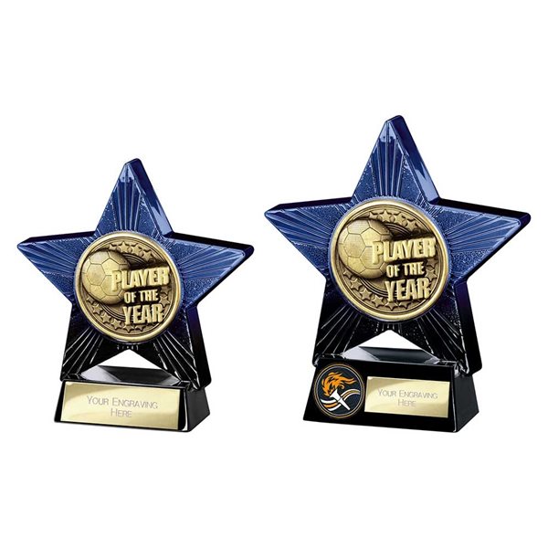 Superstar Blue & Black Player of the Year Football Trophy PM25057