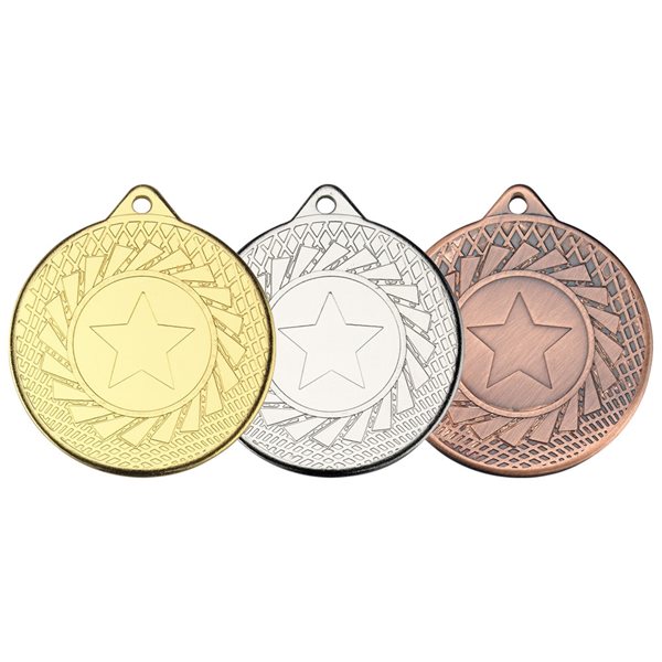 50mm Star Medal M17 in Gold, Silver and Bronze