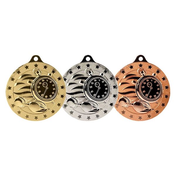 Cascade 50mm Swimming Medal in Gold, Silver and Bronze MM26174