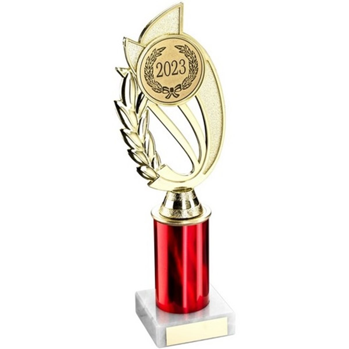 Red Plastic Economy Award on Marble Base JR34-TY158