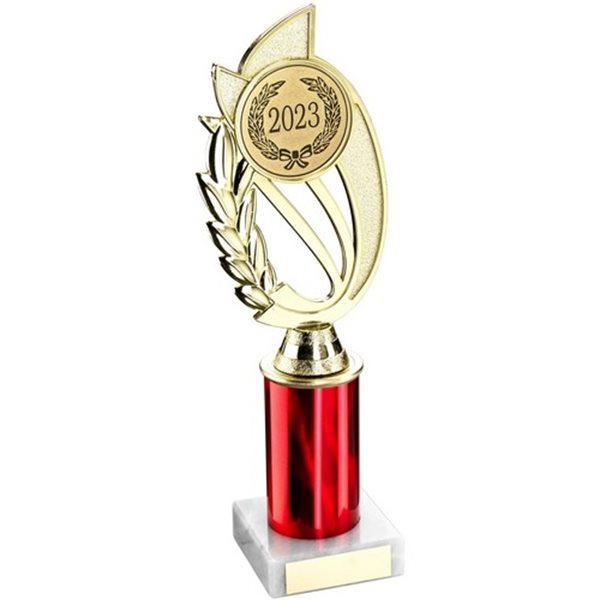 Red Plastic Economy Award on Marble Base JR34-TY158