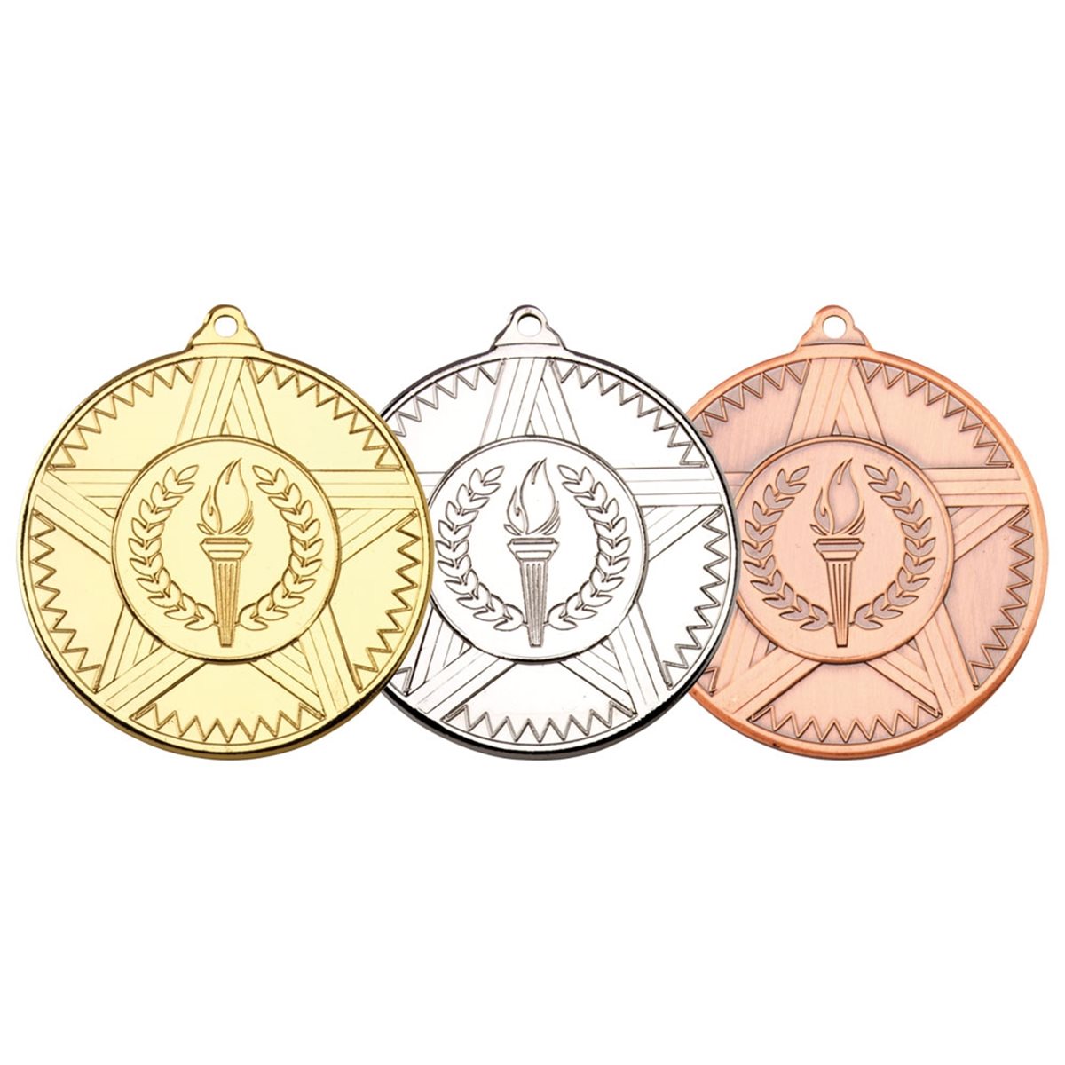 50mm Star Medal M26 in Gold, Silver and Bronze