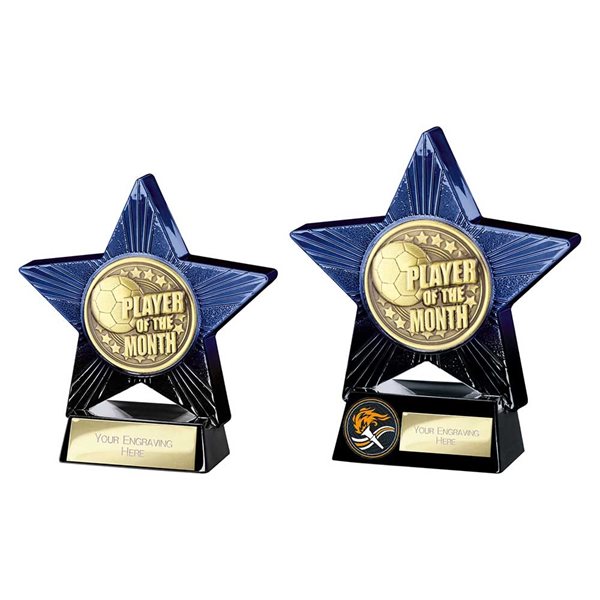 Superstar Blue & Black Player of the Month Football Trophy PM25056