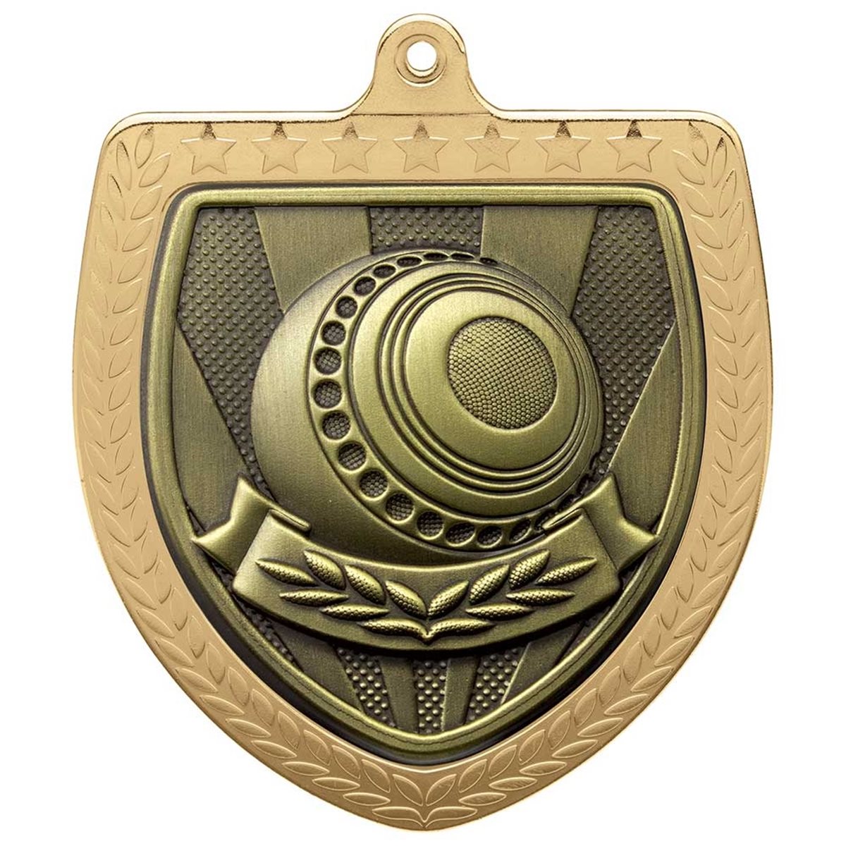 Lawn Bowls 75mm Cobra Shield Medal in Gold, Silver & Bronze MM24203