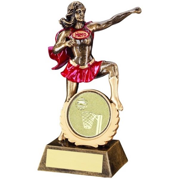 Female Hero Resin Award with Netball Insert JR16-RF548