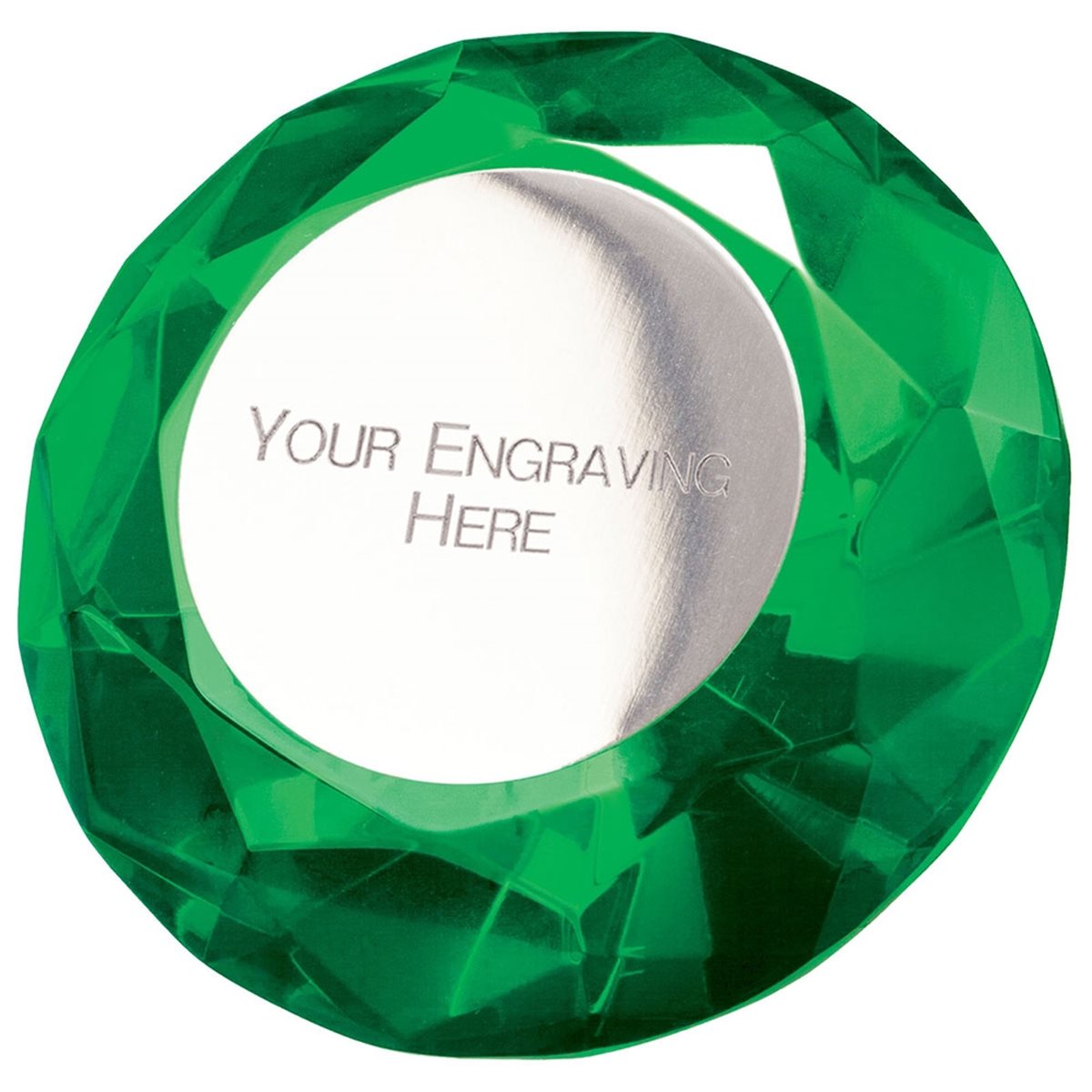 Diamond Impulse Green Crystal Glass Award CR22552