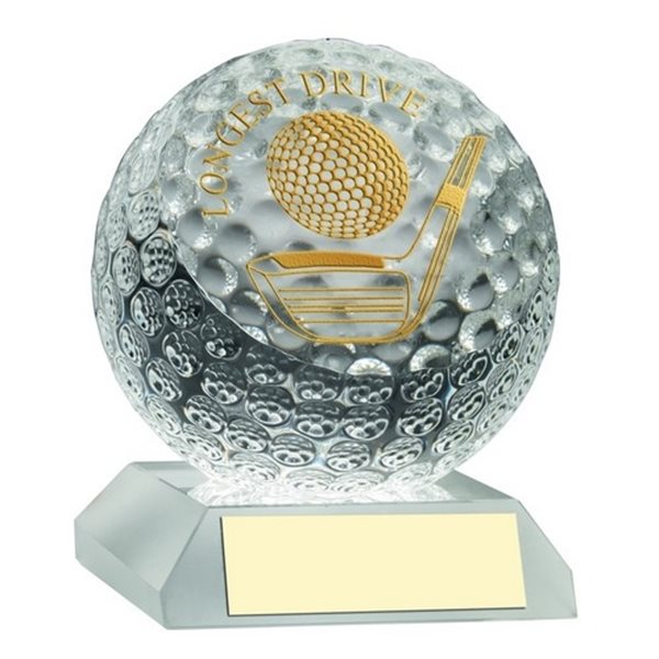 Glass Golf Ball Longest Drive Award JR2-GO71LD