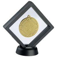 Clear Plastic Medal Box on Stand fits 50mm Medal (MB08A)