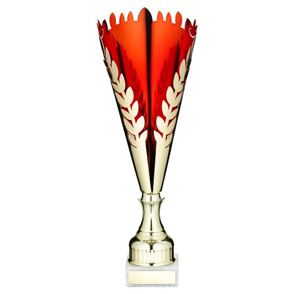 Gold and Red Wreath Trophy on Marble Base - AC23