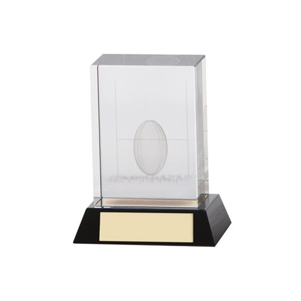 Crystal Block Rugby Trophy CR7221