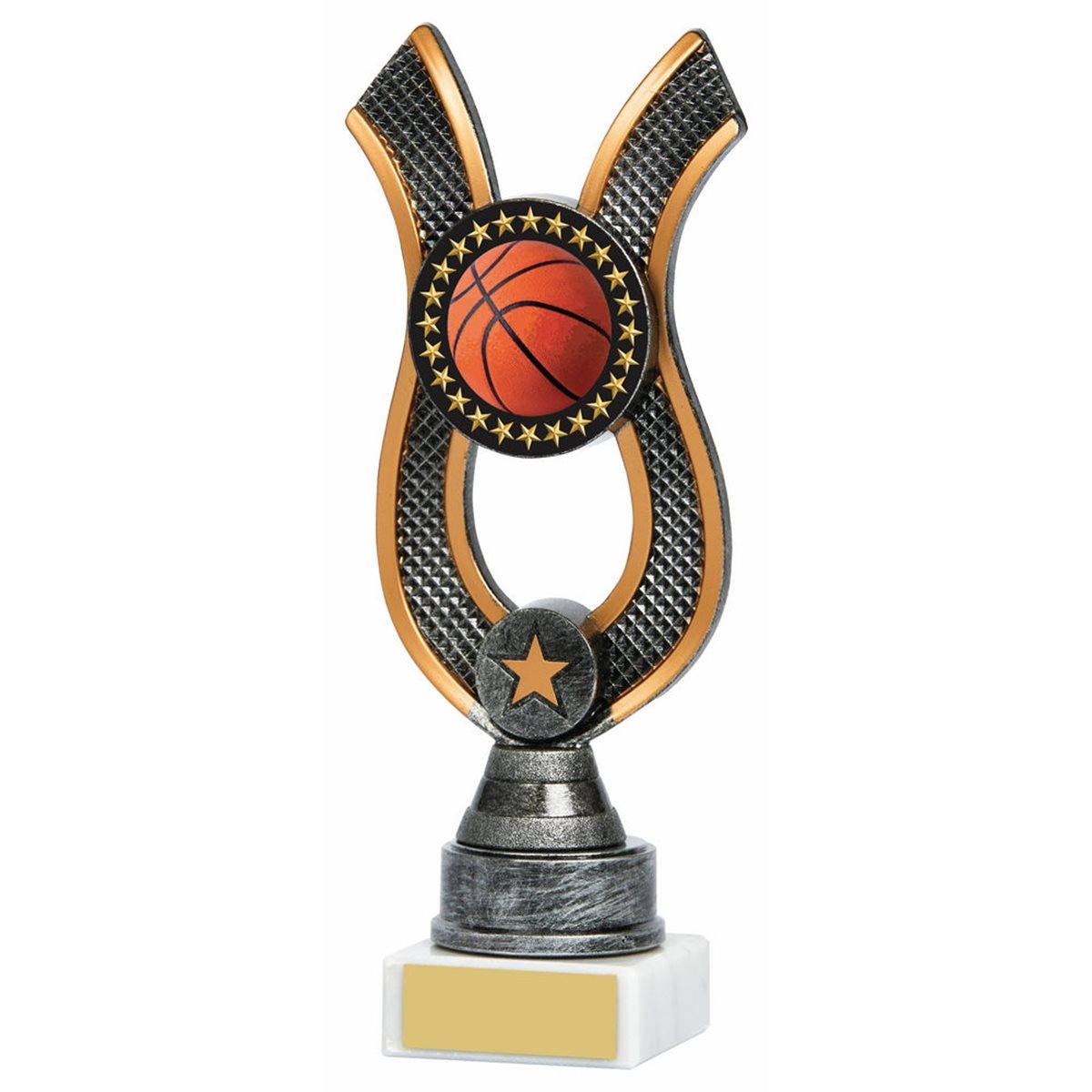 Basketball Antique Silver Ribbon Award 1682