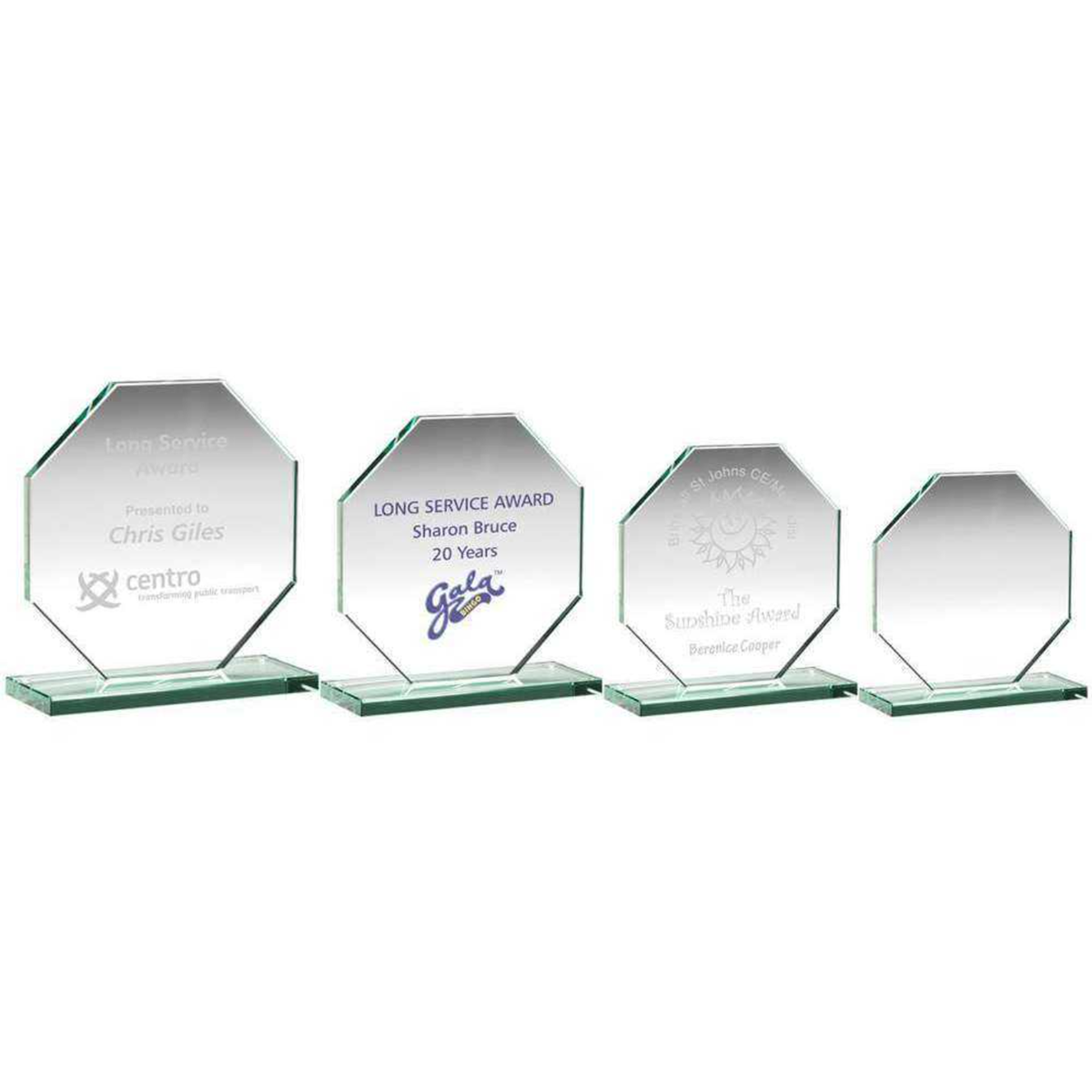 Jade Glass Octagon Plaque -10mm Thick (TP07)