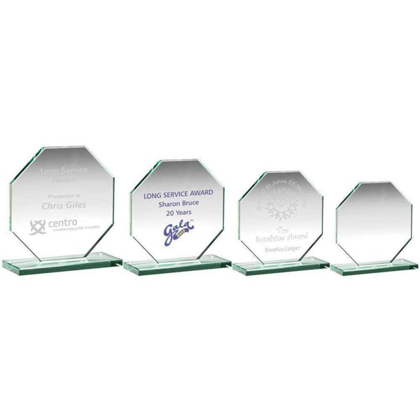 Jade Glass Octagon Plaque -10mm Thick (TP07)