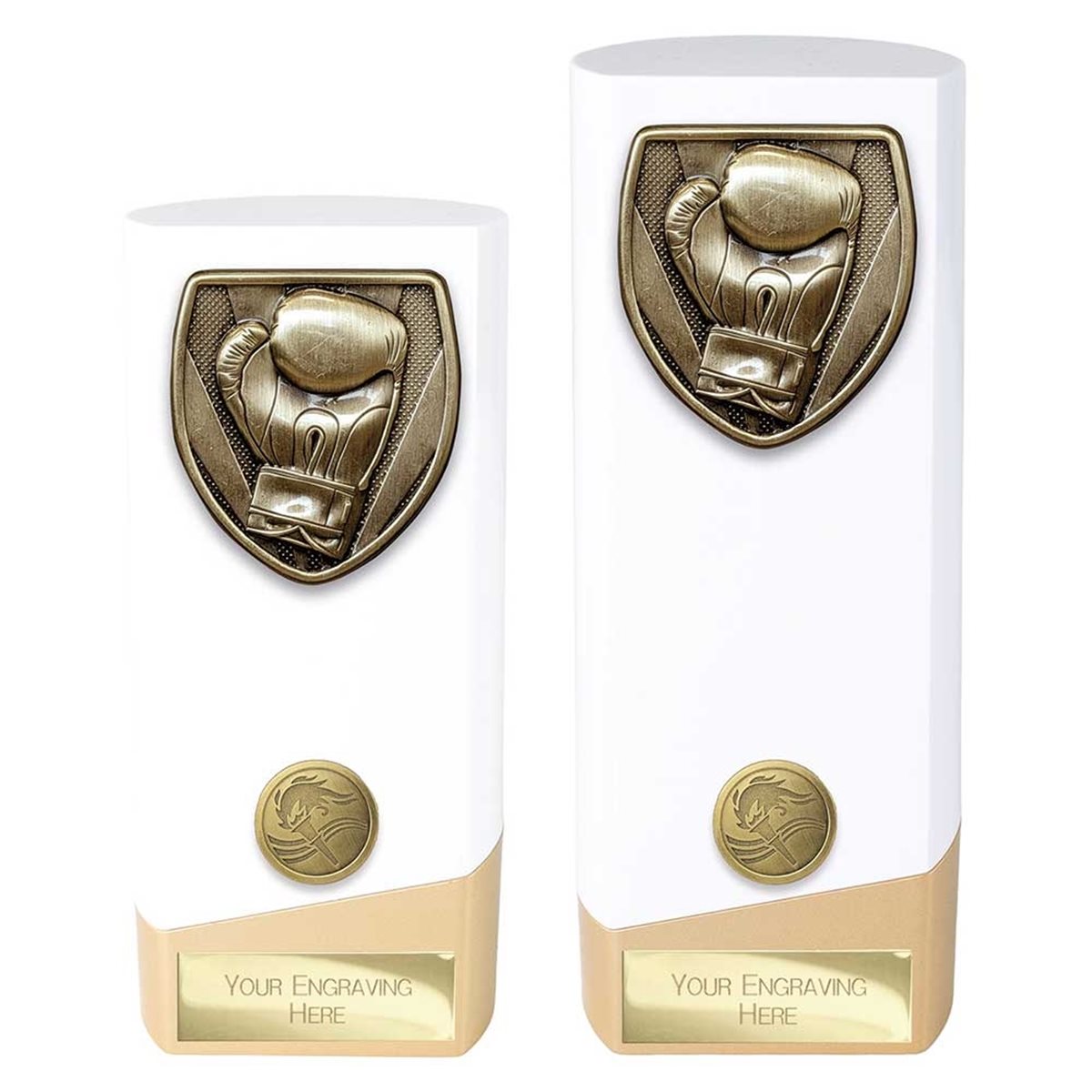 White and Gold Prime Heavyweight Boxing Award PW24213