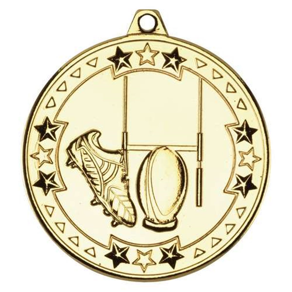 Rugby 50mm Medal in Gold, Silver & Bronze M77