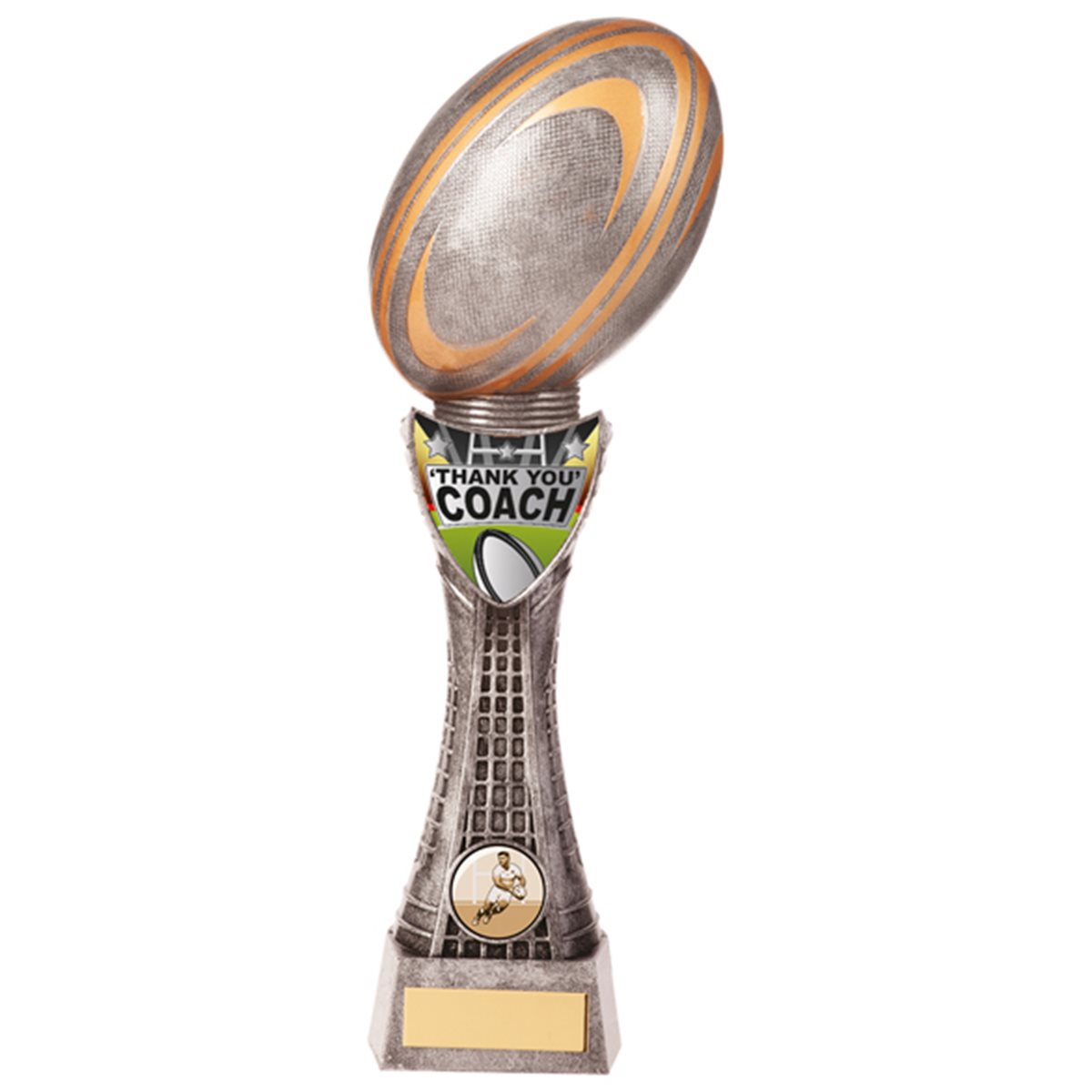 Valiant 'Thank You Coach' Rugby Resin Trophy PM20654