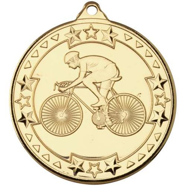 Cycling 50mm Medal in Gold, Silver & Bronze M91